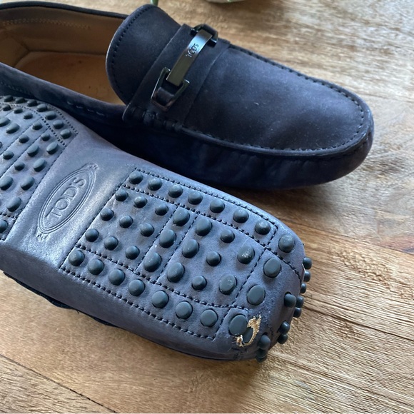 TOD’S Navy Suede Driver Loafers - Picture 9 of 16